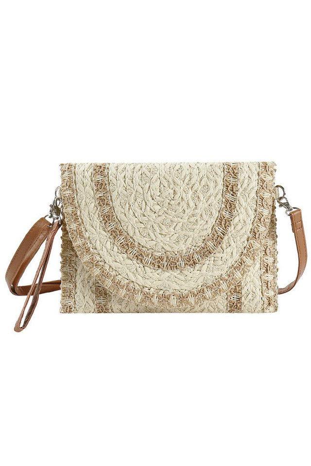 Beige  Stitch Detail Straw Clutch Crossbody Bag expertly blends natural materials with refined craftsmanship. Made from durable straw, it features intricate stitch detailing that enhances its texture and visual appeal. Designed for practicality, this clutch offers a compact yet spacious interior, complemented by a crossbody strap for effortless, hands-free wear. Perfect for elevating both casual and elegant ensembles, it delivers a sophisticated accessory option that balances style and function. 