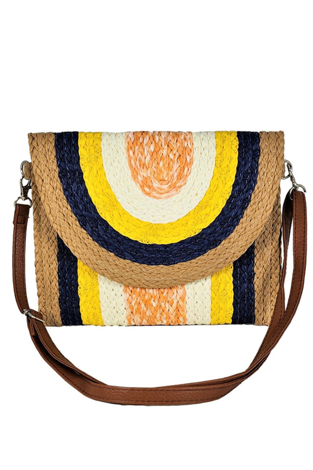 Straw Multi Color Clutch Crossbody Bag combines natural texture with vibrant hues, offering a stylish yet practical accessory. Its lightweight straw construction ensures comfort, while the crossbody design provides hands-free convenience. Perfect for adding a pop of color to casual or beach outfits, this bag balances fashion and function with expert craftsmanship. 
