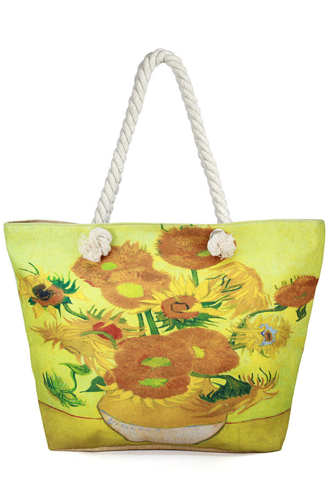 Sunflower Vincent Van Gogh Beach Bag combines iconic art with practical design, featuring a vibrant print inspired by Van Gogh’s famous sunflowers. Crafted from durable materials, it offers ample space for beach essentials while maintaining a lightweight feel. Its sturdy handles ensure comfortable carrying, making it an ideal accessory for art lovers seeking both style and functionality on their seaside outings. 