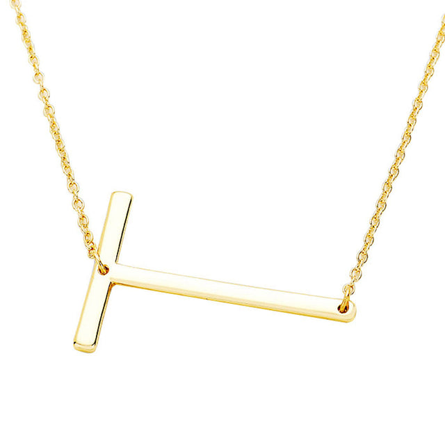 Gold Monogram Metal Pendant Necklace. Beautifully crafted design adds a gorgeous glow to any outfit. Jewelry that fits your lifestyle! Perfect Birthday Gift, Anniversary Gift, Mother's Day Gift, Anniversary Gift, Graduation Gift, Prom Jewelry, Just Because Gift, Thank you Gift.
