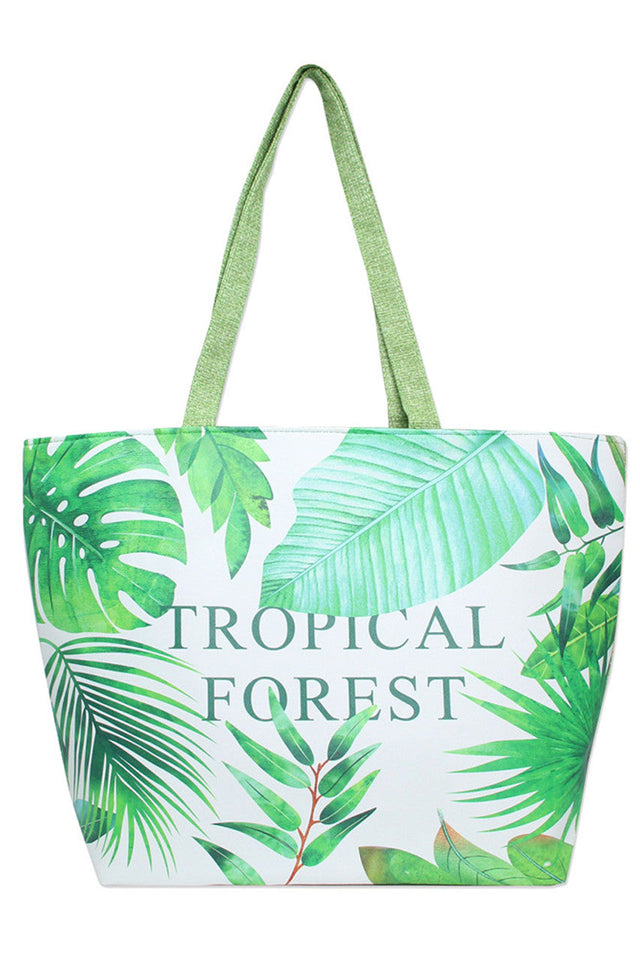 Tropical Forest Tote Bag combines durability with eco-conscious design, featuring sturdy materials ideal for daily use. Its spacious interior accommodates essentials effortlessly, making it perfect for shopping, work, or casual outings. The vibrant forest-inspired pattern adds a touch of nature‚Äôs beauty to your ensemble while promoting sustainable style.