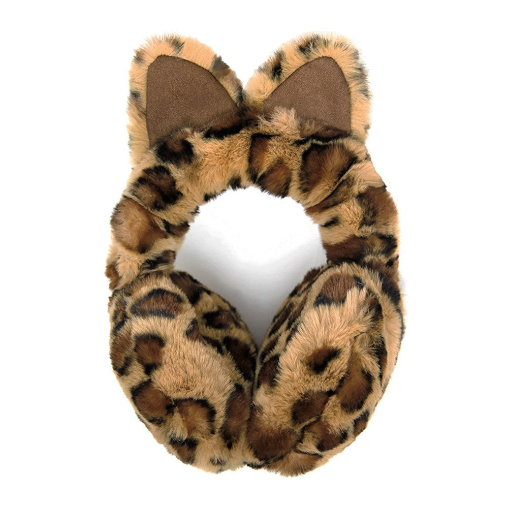 Plush Brown Leopard Print Cat Ear Brown Faux Fur Earmuffs Cat Ear Earmuffs Leopard Print Earmuffs, Plush hat-hair-free option to beanies/hats, so comfy/warm, fit securely around your head & against your ears. Stay cute & cozy this season with these muffs, the perfect cold weather accessory. Perfect Gift Birthday, Holiday, Christmas