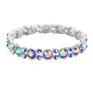 AB Blue Bubbly Crystal Round Evening Bracelet, Crystal bubbly Stunning Evening bracelet is sure to get you noticed, adds a gorgeous glow to any outfit. perfect for a night out on the town or a black tie party, ideal for Special Occasion, Prom or an Evening out. Awesome gift for birthday, Anniversary, Valentine’s Day or any special occasion, Thank you Gift.
