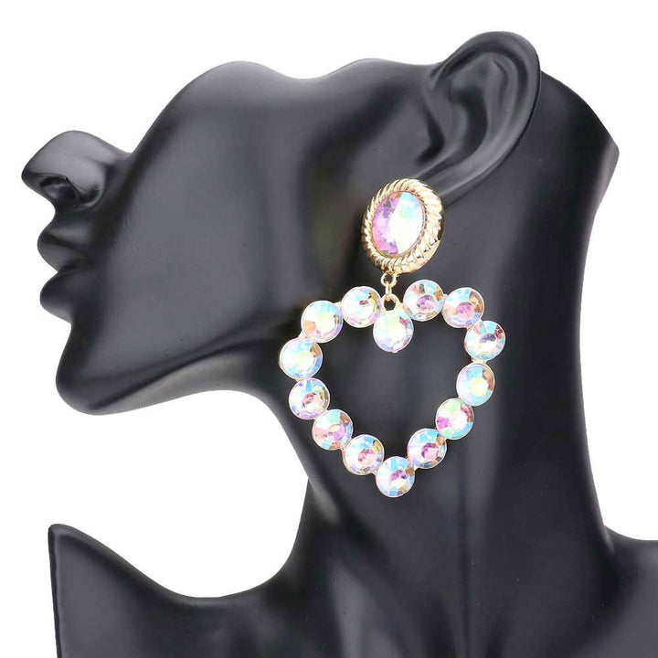 AB Gold Pearl Cluster Open Heart Dangle Earrings. put on a pop of color to complete your ensemble. Beautifully crafted design adds a gorgeous glow to any outfit. Perfect for adding just the right amount of shimmer & shine. Perfect for Birthday Gift, Anniversary Gift, Mother's Day Gift, Graduation Gift, Valentine's Day Gift.