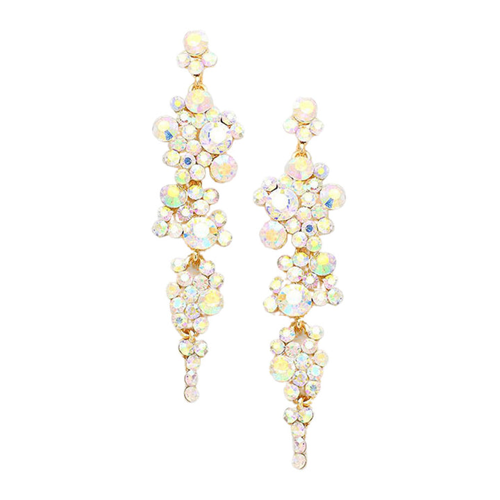 AB Gold Pearl Crystal Rhinestone Vine Drop Evening Earrings. Get ready with these bright earrings, put on a pop of color to complete your ensemble. Perfect for adding just the right amount of shimmer & shine and a touch of class to special events. Perfect Birthday Gift, Anniversary Gift, Mother's Day Gift, Graduation Gift.