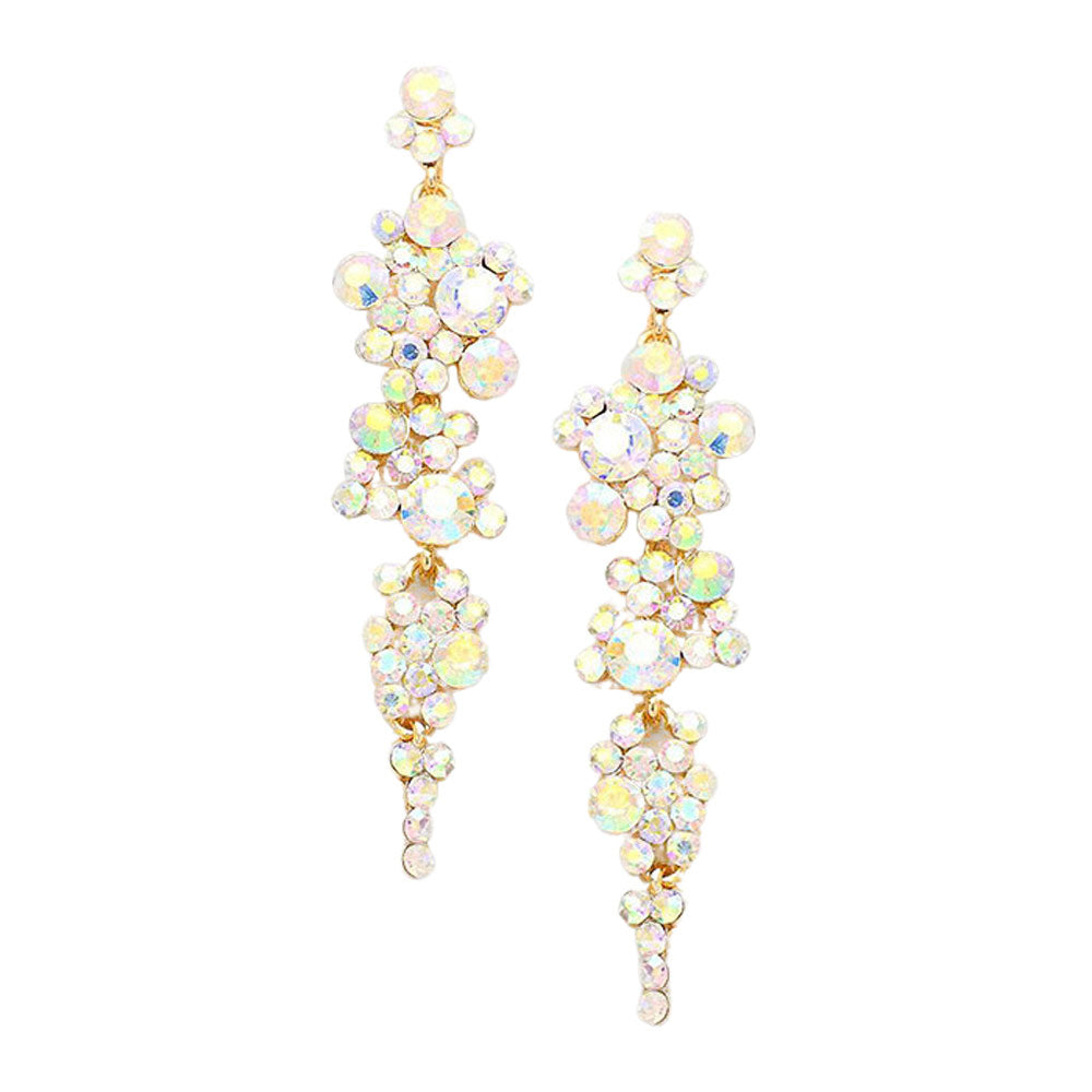 AB Gold Pearl Crystal Rhinestone Vine Drop Evening Earrings. Get ready with these bright earrings, put on a pop of color to complete your ensemble. Perfect for adding just the right amount of shimmer & shine and a touch of class to special events. Perfect Birthday Gift, Anniversary Gift, Mother's Day Gift, Graduation Gift.