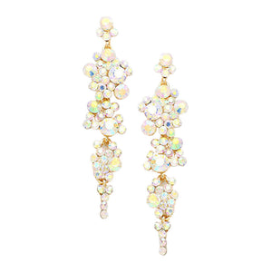 AB Gold Pearl Crystal Rhinestone Vine Drop Evening Earrings. Get ready with these bright earrings, put on a pop of color to complete your ensemble. Perfect for adding just the right amount of shimmer & shine and a touch of class to special events. Perfect Birthday Gift, Anniversary Gift, Mother's Day Gift, Graduation Gift.