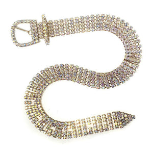 AB Gold Embellished Crystal Rhinestone Buckle Belt, a timeless selection, luminous crystals add luxurious shine to this eye-catching rhinestone chain hip adjustable belt, dare to dazzle with this radiant accessory will make a standout style, coordinates with any ensemble from day to night. Perfect gift for your self or a loved one.