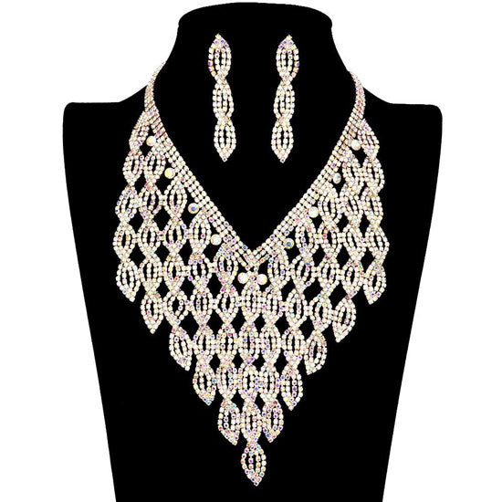 AB Gold Rhinestone Pave Statement Evening Necklace. Get ready with these rhinestone earrings, put on a pop of shine to complete your ensemble. Perfect for adding just the right amount of shimmer and a touch of class to special events. These classy earrings are perfect for Party, Wedding and Evening. Awesome gift for birthday, Anniversary, Valentine’s Day or any special occasion.