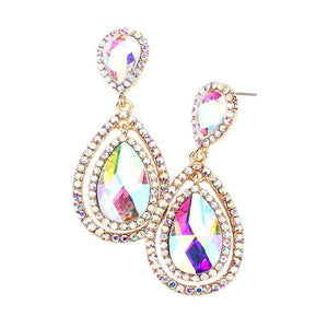 AB Gold Teardrop Crystal Rhinestone Dangle Evening Earrings, these Crystal Evening dangles earrings are lightweight and make a stylish addition to your fashion earring and jewelry collection. put on a pop of color to complete your ensemble. Jewelry that fits your lifestyle! Perfect Birthday Gift, Anniversary Gift, Mother's Day Gift, Graduation Gift, Prom Jewelry, Just Because Gift, Thank you Gift.