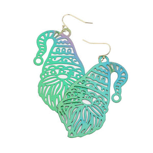 AB Green Santa Metal Cutout Dangle Earrings, enhance your beauty and make a beautiful & unique outlook with these metal earrings. Embrace the spirit of Christmas with Christmas-themed awesome dangle earrings. These earrings are the perfect choice for this festive season, especially this Christmas. These earrings will dangle on your earlobes & bring a smile of joy to those who look at you. Perfect Gift for December Birthdays, Christmas etc.