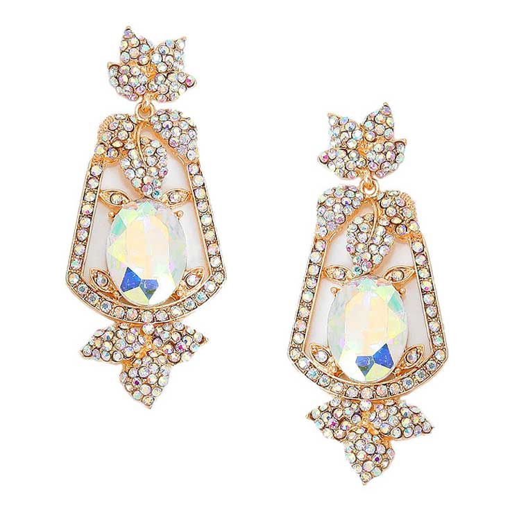 AB Oval Crystal Rhinestone Leaf Evening Earrings. Look like the ultimate fashionista with these Earrings! Add something special to your outfit this Valentine! special It will be your new favorite accessory. Perfect Birthday Gift, Anniversary Gift, Mother's Day Gift, Graduation Gift, Valentine's Day Gift.
