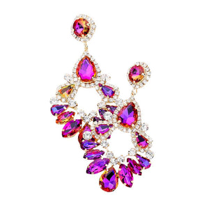 AB Purple Teardrop Marquise Crystal Drop Evening Earrings, brings a gorgeous glow to your outfit to show off the royalty on any special occasion. These gorgeous Crystal pieces will show your class in any special occasion. The elegance of these Crystal goes unmatched, great for wearing at a party! Perfect jewelry to enhance your look. Awesome gift for birthday, Anniversary or any special occasion.
