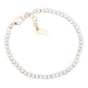 AB Rose Gold Marquise Crystal Rhinestone Evening Bracelet, this rhinestone bracelet adds an extra glow to your outfit to make you more beautiful. Pair these with a tee and jeans and you are perfectly good to go. The jewelry that fits your lifestyle with the fashionable and trendy look! It will be your new favorite go-to accessory to stand out in any place. A perfect jewelry gift to expand a woman's fashion wardrobe with a classic, timeless style.
