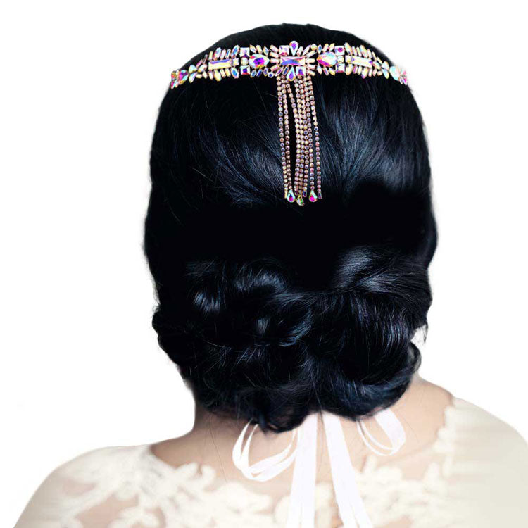 AB Rose Gold Multi Stone Rhinestone Sash Ribbon Wedding Belt Headband. This beautiful Rhinestone belt is a piece of jewellery for your gown. Sparkling ribbon decorated with fine workmanship, looks delicate and elegant. A stunning addition to wedding dress, bridesmaid dress, prom, party, graduation, formal or any other special occasion dresses. 