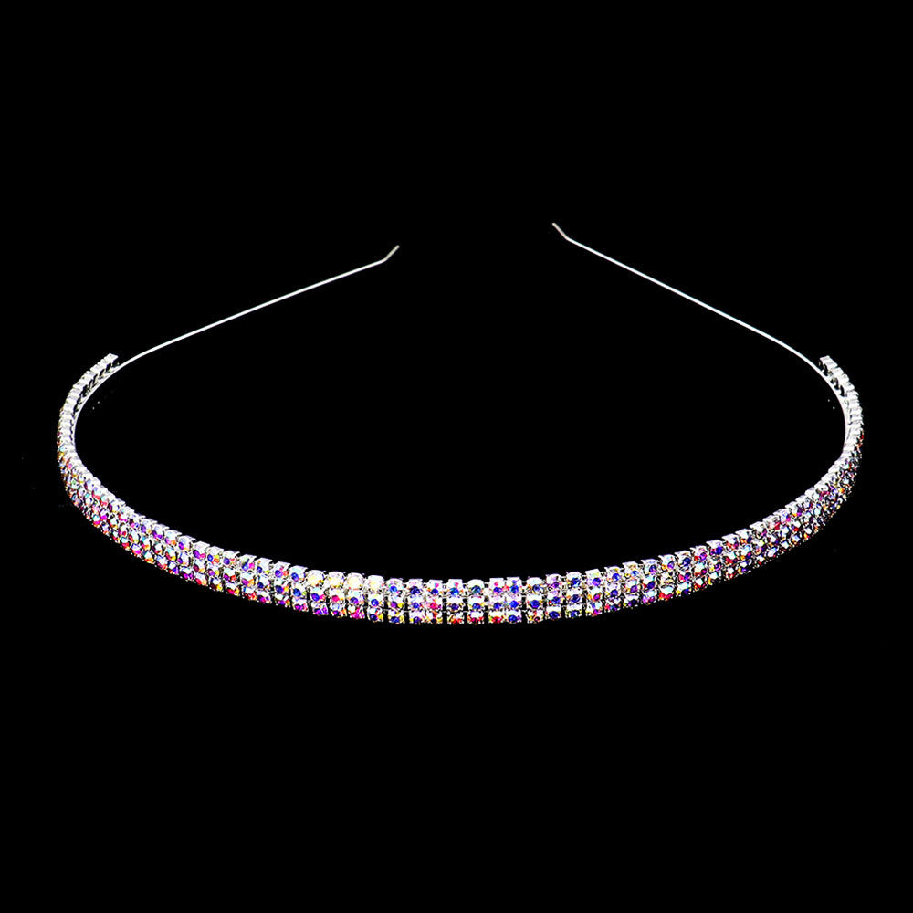 SIlver 3 Rows crystal rhinestone headband, add a pop of color to any outfit! These headbands look great and keep your hair in place and you feel so comfy , you will be protected in the harshest of elements, Perfect for a wide range of sports, from yoga and hiking to running and cycling. Fabulous gift idea for your loved one or yourself.