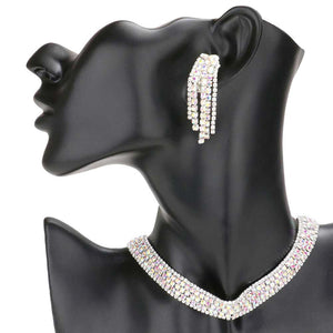 AB Silver Bubble Crystal Choker Necklace & Clip Earring Set, these gorgeous crystal jewelry sets will show your class on any special occasion. The elegance of this crystal necklace goes unmatched, great for wearing at a party! Perfect for adding just the right amount of shimmer & shine and a touch of class everywhere. 