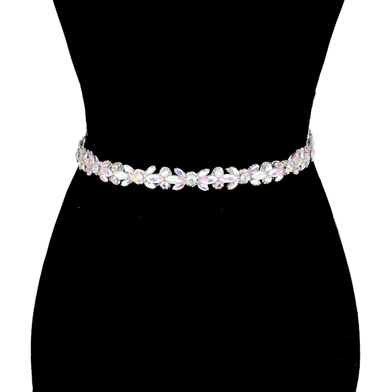 AB Silver Crystal Marquise Sash Ribbon Bridal Wedding Belt Headband, crystal applique is the newest trend and excellent embellishment for different occasions, especially for the bridal wedding, make you charming and graceful. This is a must have accessory for your very own special day. Perfect for brides, bridal parties, and any other formal occasion.