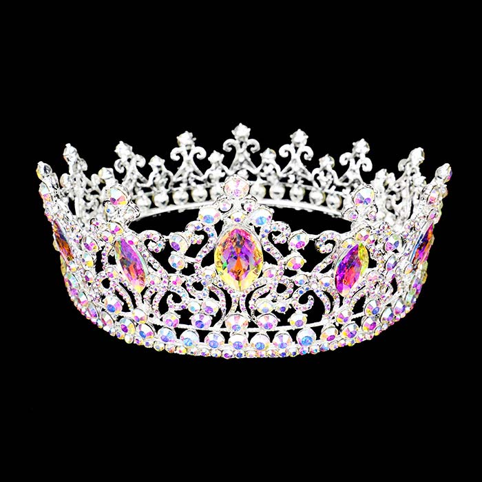 AB Silver Oval Crystal Accented Pageant Crown Tiara, this awesome pageant crown tiara will make you ultimate royal beauty and make you absolutely stand out to receive the best compliments on special occasions. It perfectly adds luxe to your outfit and makes you more gorgeous. It's easy to put on & off and durable. The stunning hair accessory is really beautiful, Pretty, and lightweight. Makes You More Eye-catching at special events and wherever you go.