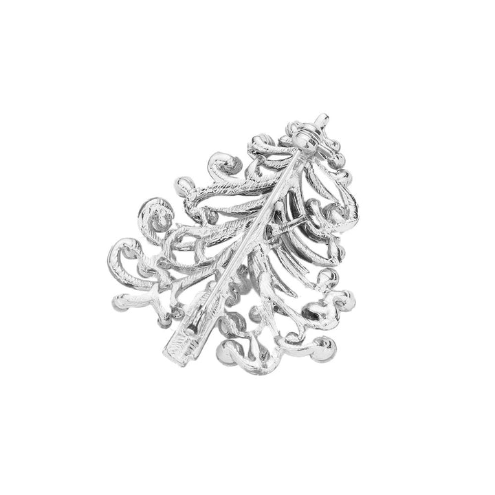 AB Silver Round Stone Embellished Christmas Tree Pin Brooch. Get ready for Christmas with these pin brooches, carry the spirit of Christmas from head to toe. Perfect for adding just the right amount of shimmer & shine and a touch of class to special events. Perfect Christmas gift for your loved ones.