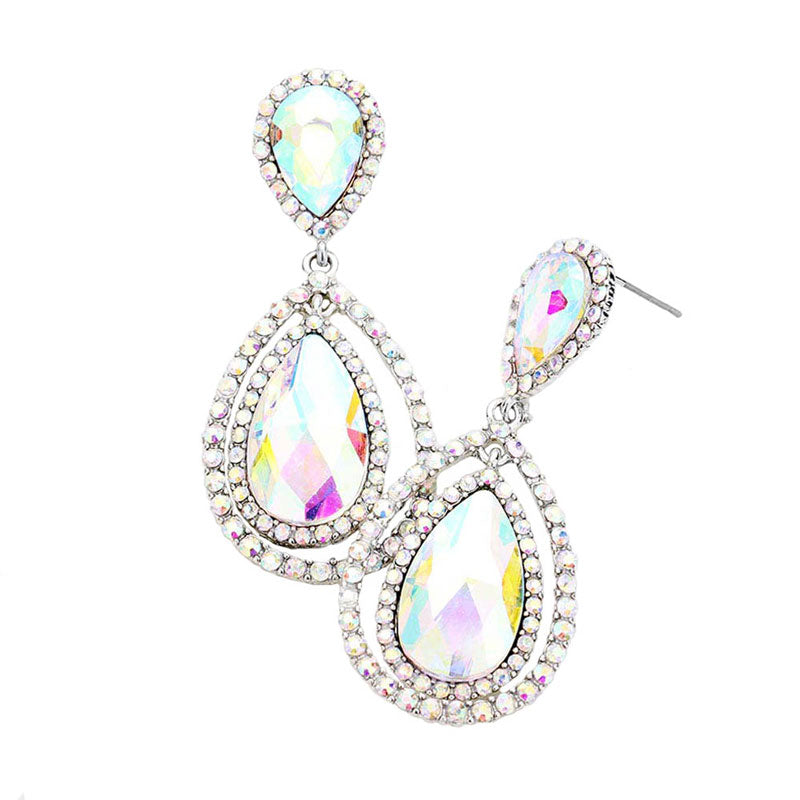 AB Silver Teardrop Crystal Rhinestone Dangle Evening Earrings, these Crystal Evening dangles earrings are lightweight and make a stylish addition to your fashion earring and jewelry collection. put on a pop of color to complete your ensemble. Jewelry that fits your lifestyle! Perfect Birthday Gift, Anniversary Gift, Mother's Day Gift, Graduation Gift, Prom Jewelry, Just Because Gift, Thank you Gift.