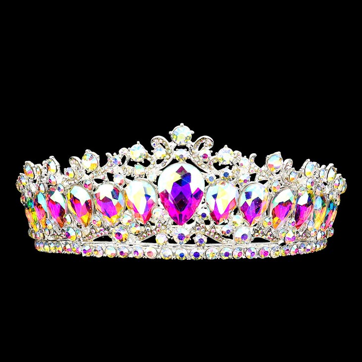 Teardrop Stone Accented Crown Tiara – Madeline Love