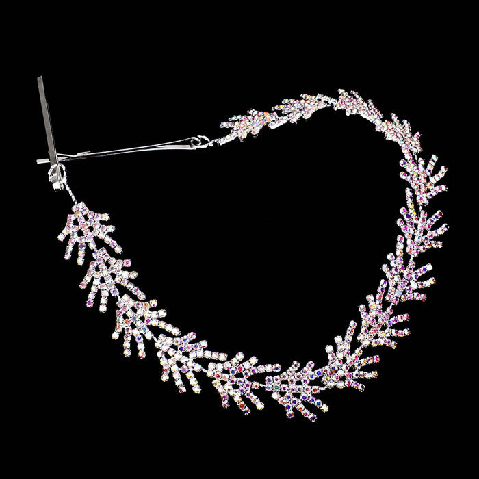 AB Silver Twig Rhinestone Pave Vine Hair Comb. Perfect for adding just the right amount of shimmer & shine, will add a touch of class, beauty and style to your wedding, prom, special events, Rhinestone Pave Vine to keep your hair sparkling all day & all night long. The elegant design will enhance your beauty, attracting everyone's attention and transforming you into a bright star to wear with this hair comb.