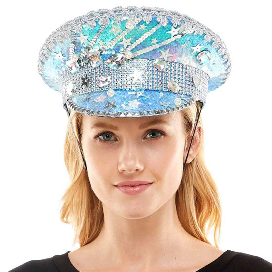 AB Star Pointed Sequin Bling Hat. This Bling hat with Halloween themed is Open top design offers great ventilation and heat dissipation. Features a roll-up function; incredibly convenient as it is foldable for easy storage or for taking on the go while traveling. This Summer sun hat is perfect for walking along the beach, hanging by the pool, or any other outdoor. activities. perfect for hiking, camping, and other sports. Ideal for summer, Also suit for hip hop dancing, rock and punk style.