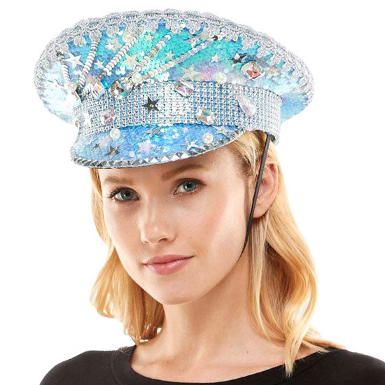 AB Star Pointed Sequin Bling Hat. This Bling hat with Halloween themed is Open top design offers great ventilation and heat dissipation. Features a roll-up function; incredibly convenient as it is foldable for easy storage or for taking on the go while traveling. This Summer sun hat is perfect for walking along the beach, hanging by the pool, or any other outdoor. activities. perfect for hiking, camping, and other sports. Ideal for summer, Also suit for hip hop dancing, rock and punk style.