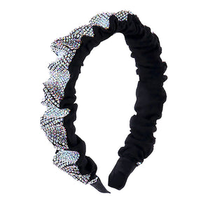AB Trendy Fashionbale Bling Pleated Headband. Create a natural look while perfectly matching your color with the easy to use Pleated Headband. Adds a super neat and trendy twist to any boring style. Perfect for everyday wear; special occasions, outdoor festivals and more. Available in a variety of colors!