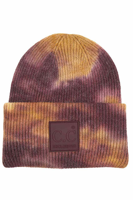 Antique Moss GInger C.C Tie Dye Beanie With Rubber Patch, Before running out the door into the cool air, you’ll want to reach for this toasty beanie to keep you incredibly warm. Whenever you wear this beanie hat with you'll look like the ultimate stylist. Accessorize the fun way with this rubber patch hat, it's the autumnal touch you need to finish your outfit in style