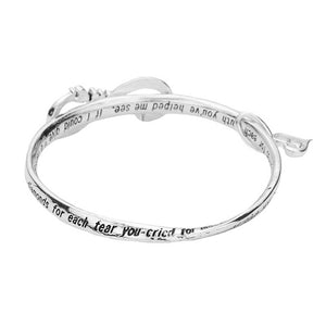Antique Silver Mother Metal Infinity mama Accented Heart Charm Message Bangle Bracelet. Express your love with this bracelets, reminding her that you’ll always cherish her as your first caregiver. Our Mother Metal heart charm bangle bracelets Collection shows her how much you care every day or on special occasions like her birthday, Anniversary Gift, Mother’s Day or Christmas!