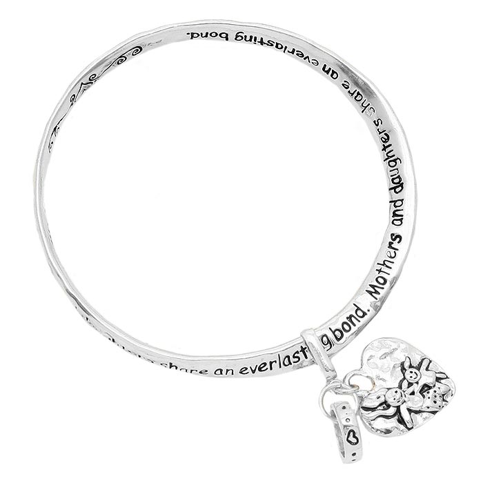 Antique Silver Mothers And Daughters Share Heart Metal Message Bracelet, Simple sophistication gives a lovely fashionable glow to any outfit style to your Mothers And Daughters. An excellent gift for your Mothers And daughter on her birthday, mother's day, anniversary, valentine's day, or any other meaningful occasion.