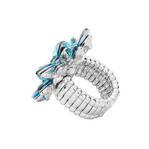 Aqua Rhodium Marquise Crystal Cluster Stretch Ring, Beautifully crafted design adds a gorgeous glow to any outfit. Jewelry that fits your lifestyle! Perfect for adding just the right amount of shimmer & shine and a touch of class to special events. Perfect Birthday Gift, Anniversary Gift, Mother's Day Gift, Graduation Gift, Just Because Gift, Thank you Gift.