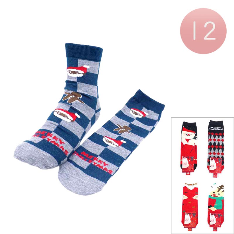 Assorted 12Pairs Christmas Santa Claus Polar Bear Rudolph Socks, the color of these socks makes them more beautiful and you will look absolutely fab. It will enrich your beauty and show the perfect choice for trend and comfort both. Get into the Christmas spirit with our gorgeous Christmas Santa Claus Polar Bear Rudolph socks. The right design with Christmas-themed colors and patterns will the perfect choice for your Christmas costumes.