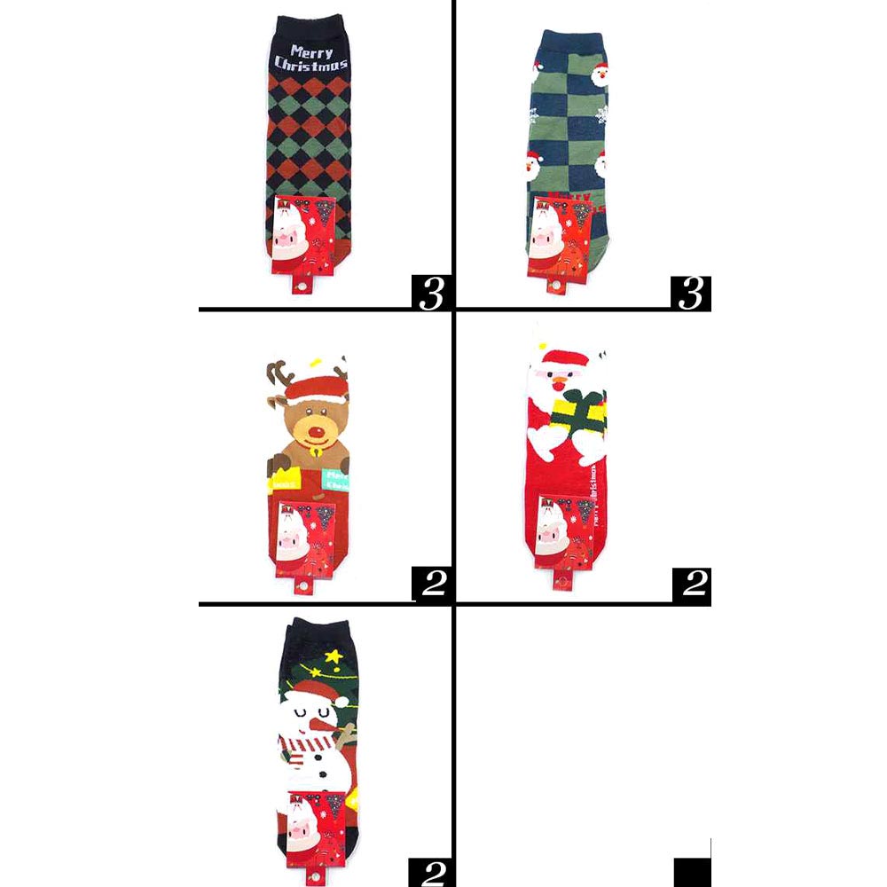 Assorted 12Pairs Christmas Santa Claus Rudolph Snowman Socks, beautiful color combinations of these socks make them more beautiful and you will look absolutely fab. It will enrich your beauty and show the perfect choice for trend and comfort both. Get into the Christmas spirit with our gorgeous Christmas Santa Claus Rudolph Snowman socks. The right design with Christmas-themed colors and patterns will the perfect choice for your Christmas costumes. 