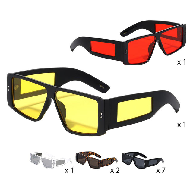 Assorted 12Pcs Tinted Lens Side Lens Wayfarer Sunglasses, these wayfarer sunglasses have an iconic look, shape, feel, and style, these superior glasses are both comfortable and fashionable and have an unmistakable appearance that protects your eyes from harmful UV rays, dust, from various viruses. These wayfarer sunglasses include lenses that are coated with 100% UV protection.