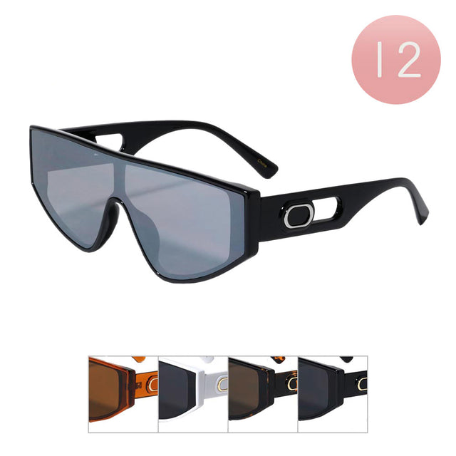 Assorted 12Pcs Visor Style Wayfarer Sunglasses, These Sunglasses have an iconic look, shape, feel, and style, these superior glasses are both comfortable and fashionable and have an unmistakable appearance that protects your eyes from harmful UV rays, dust, from various viruses. There are Perfect gifts for any occasion.