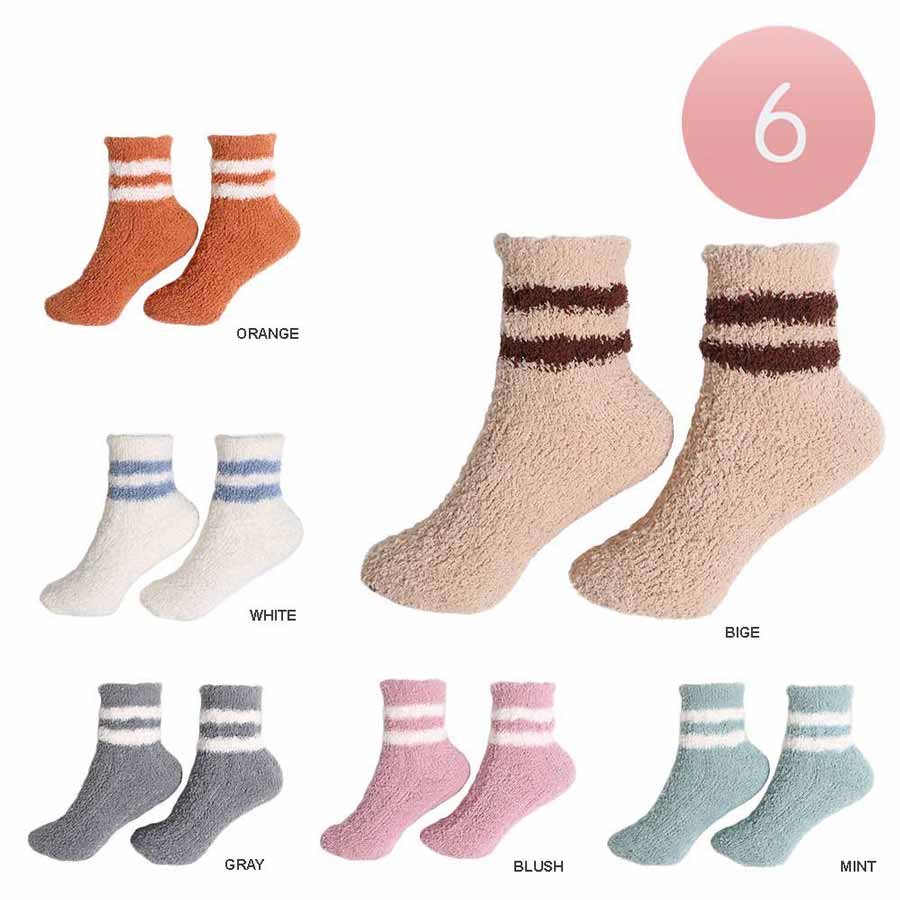 Assorted 6Pairs Retro Striped Socks, surely will amp up your beauty and make you look fantastic while wearing these socks. The attractive Retro Striped design will draw attention and give you warmth and a cozy feel on winter and cold days. Let you look attractive and these socks can bright up the clod winter, With super soft material and a comfortable cuff, these will be your favorite everyday socks. The warm Retro Striped socks are nice gift choice, you can send to your mom, sister, friends, wife. 