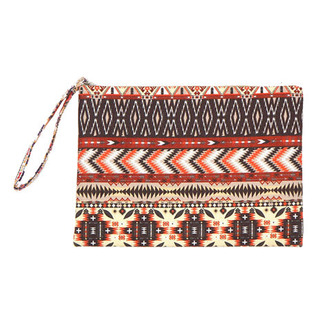 Multi Orange Brown Aztec Pouch Bag, perfect for money, credit cards, keys or coins, comes with a wristlet strap for easy carrying. Great for running errands while keeping your hands free. Perfect Birthday Gift, Mother's Day Gift, Anniversary Gift, Beach Vacation, Thank you Gift, Just Because Gift, Aztec Wristlet, Aztec Clutch Bag