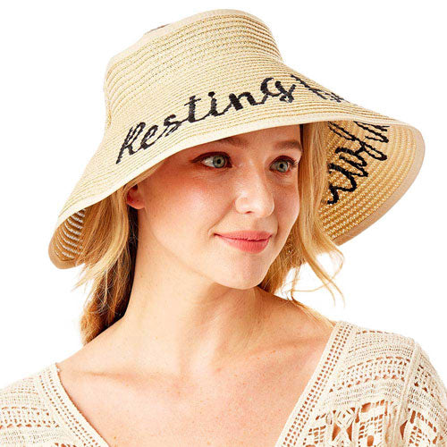 Beige Resting Beach Face Message Roll Up Foldable Visor Sun Hat, whether you’re basking under the summer sun at the beach, lounging by the pool, or kicking back with friends at the lake, a great hat can keep you cool and comfortable even when the sun is high in the sky. Large, comfortable, and perfect for keeping the sun off of your face, neck, and shoulders, ideal for travelers who are on vacation or just spending some time in the great outdoors.