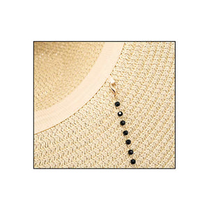 Beige Beaded Chin Tie Straw Sun Hat, keep your styles on even when you are relaxing at the pool or playing at the beach. Large, comfortable, and perfect for keeping the sun off of your face, neck, and shoulders. Perfect summer, beach accessory. Ideal for travelers who are on vacation or just spending some time in the great outdoors. A great sun hat can keep you cool and comfortable even when the sun is high in the sky. 