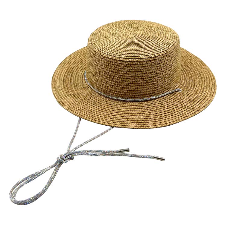 Beige Bling Chin Tie Straw Sun Hat, Keep your styles on even when you are relaxing at the pool or playing at the beach. Large comfortable and perfect for keeping the sun off of your face, neck, and shoulders. Perfect gifts for Christmas, holidays, or any meaningful occasion. Due to this, all eyes are fixed on you.