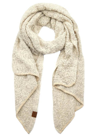 Beige C C Bias Cut Scarf With Whipstitched Edging, Add a beautiful look and touch of perfect class to your outfit in style. Nicely designed with whipstitched Edging that gives a unique yet awesome appearance with comfort and warmth. Perfect weight makes it wearable to complement your outfit, or with your favorite fall jacket. Great for daily wear in the cold winter to protect you against the chill.