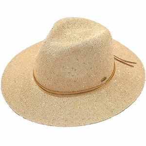 Beige C C Knitted Panama Hat with Sequins, a beautiful & comfortable panama hat with sequins is suitable for summer wear to amp up your beauty & make you more comfortable everywhere. Excellent panama hat with sequins for wearing while gardening, traveling, boating, on a beach vacation, or to any other outdoor activities. A great cap can keep you cool and comfortable even when the sun is high in the sky.