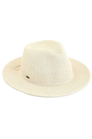 Beige C.C Lurex Paper Straw Panama Sun Hat, whether you’re basking under the summer sun at the beach, lounging by the pool, or kicking back with friends at the lake, a great hat can keep you cool and comfortable even when the sun is high in the sky. Large, comfortable, and perfect for keeping the sun off of your face, neck, and shoulders, ideal for travelers who are on vacation or just spending some time in the great outdoors.