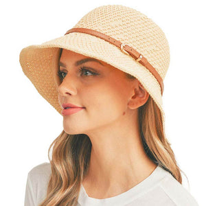 Beige Faux Leather Band Sun Hat, whether you’re basking under the summer sun at the beach, or lounging by the pool, a great hat can keep you cool and comfortable even when the sun is high in the sky. Ideal for travelers who are on vacation or just spending some time in the great outdoors.
