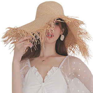 Beige  Frayed Straw Sun Hat, whether you’re basking under the summer sun at the beach, lounging by the pool, or kicking back with friends at the lake, a great hat can keep you cool and comfortable even when the sun is high in the sky. Large, comfortable, and perfect for keeping the sun off of your face, neck, and shoulders, ideal for travelers who are on vacation or just spending some time in the great outdoors.