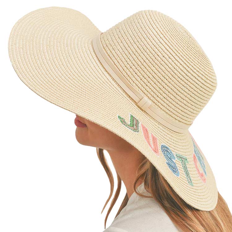 Beige Just Chill Out Sequin Message Straw Panama Sun Hat, a beautiful & comfortable Straw Panama Sun Hat is suitable for summer wear to amp up your beauty & make you more comfortable everywhere. It's an excellent gift item for your friends & family or loved ones this summer.