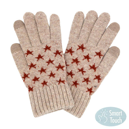 Knit Star Smart Gloves - Beige